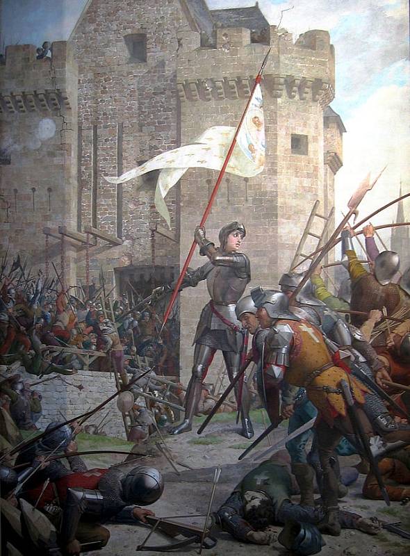 Jana z Arku vede útok proti pevnosti Tourelles u Orléansu