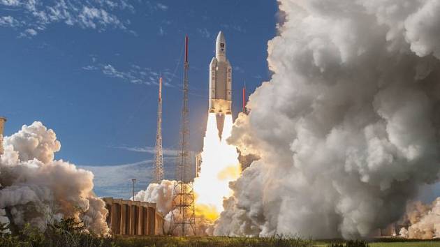 Start rakety se satelity Galileo