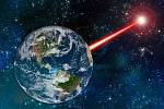 Laserový paprsek ze Země - Ilustrační foto