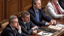 Jednání o důvěře vlády v Poslanecké sněmovně 16. ledna v Praze. Richard Brabec, Andrej Babiš, Martin Stropnický