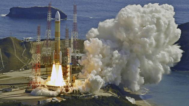 Start japonské vesmírné rakety H3 ze základny Tanegašima 7. března 2023
