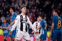 Hvězda Juventusu a jeden z nejlepších fotbalistů světa Cristiano Ronaldo slaví gól proti Atléticu Madrid v osmifinále Ligy mistrů