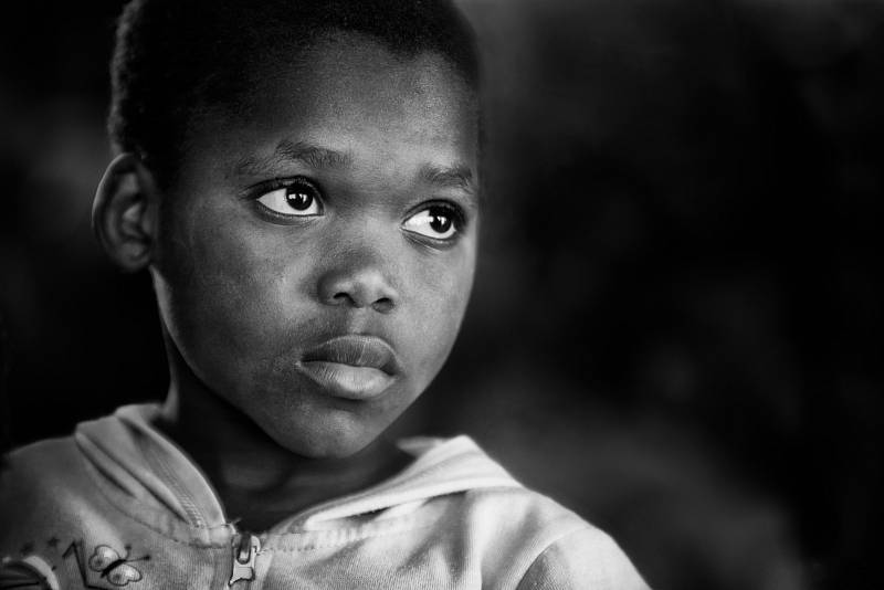 Jedno ze zachráněných dětí v Mosambiku.