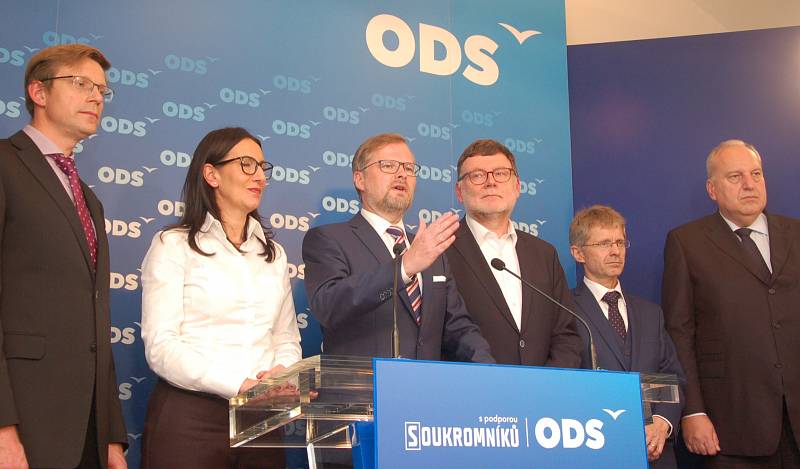 Tisková konference po úspěšných volbách pro ODS