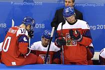 Zklamaní čeští hokejisté pro prohraném semifinále s Ruskem na olympijských hrách v Pchjongčchangu.