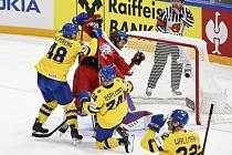 Čeští hokejisté nastoupili ve druhém utkání skupiny proti Švédsku.