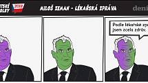 Prezidentské volby - komiks - Miloš Zeman - Lékařská zpráva