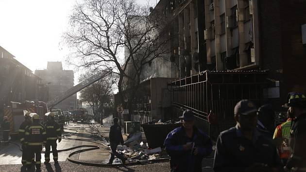 Požár bytového domu v jihoafrickém Johannesburgu