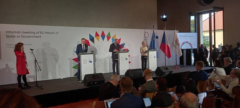 Tisková konference po pátečním jednání na neformálním summitu EU v Praze