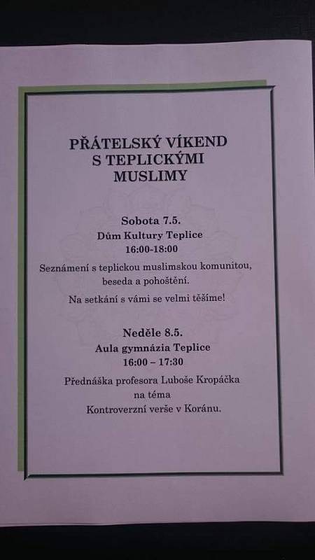 Snímek čtyři roky staré pozvánky, který se rozšířil v sociálních sítích na přelomu letošního dubna a května