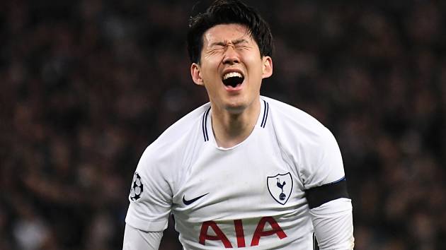 Heung-Min Son v dresu anglického týmu Tottenham Hotspur