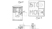 Nákres prvních semaforů z patentu Jamese B Hoge