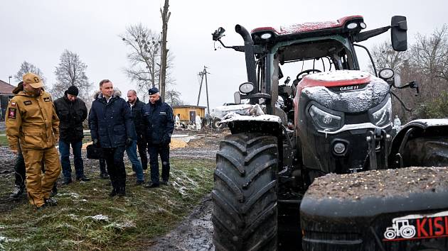 Polská vesnice Przewodów, kde po dopadu zřejmě ukrajinské rakety zahynuli dva lidé
