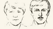 Kresby možných podezřelých v případě vraždy mladého páru. Po letech se ukázalo, že manžele zavraždil DeAngelo.