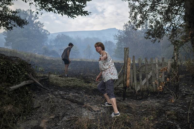 Následky požárů ve španělské Galicii.