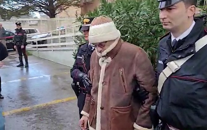 Zatčení Mattea Messiny Denara v lednu 2023