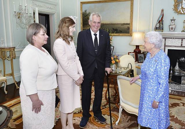 Miloš Zeman na návštěvě britské královny Alžběty II.