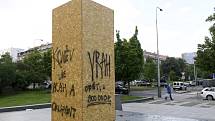 Pomník maršála Koněva byl odstraněn v dubnu 2020