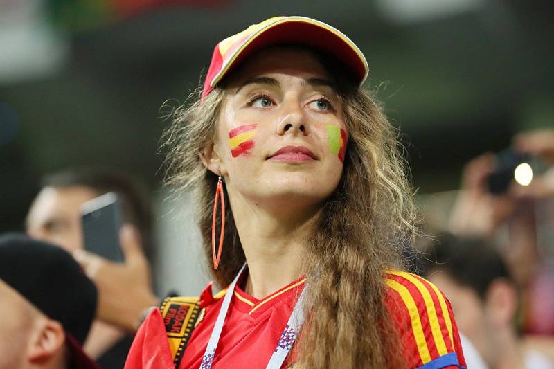 Španělská fanynka. Fotbalové MS Rusko 2018