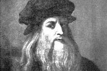 Italský malíř, sochař a architekt Leonardo da Vinci na autoportrétu