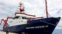 Německá výzkumná loď Walther Herwig III, která pravidelně vzorkuje v Sargasovém moři