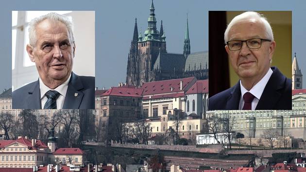 Miloš Zeman (vlevo) a Jiří Drahoš. Dva kandidáti na prezidenta.