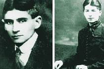 Franz Kafka v roce 1920 a Julie o několik let dříve.