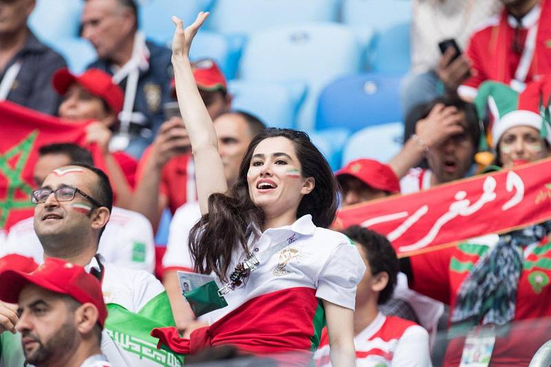 Íránská fanynka. Fotbalové MS Rusko 2018
