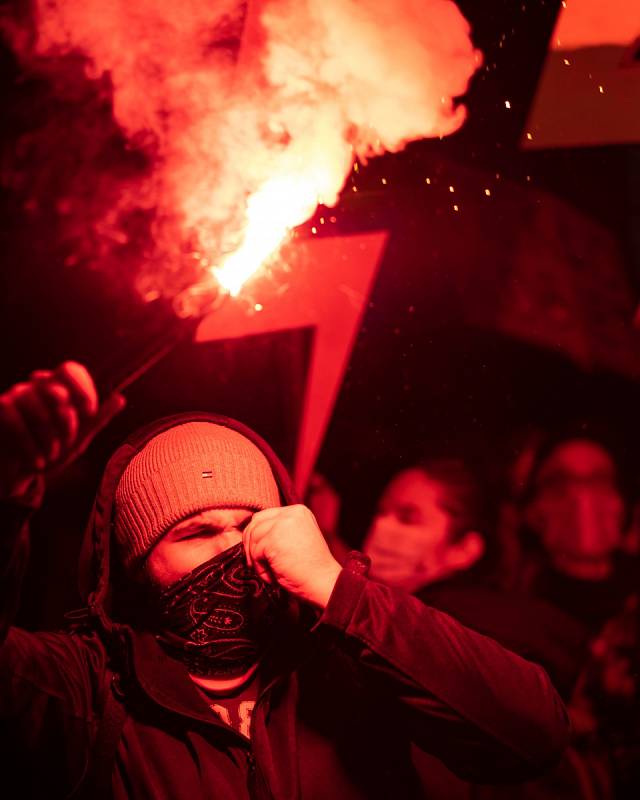 Demonstrace proti zákazu potratů v Polsku