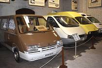 Expozice prototypů dodávek v Dopravním muzeu v Bratislavě