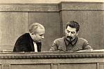 Josef Visarionovič Stalin a Nikita Sergejevič Chruščov, rok 1936