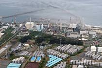 Pohled na areál jaderné elektrárny Fukušima