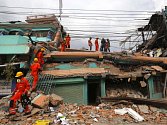 Následky zemětřesení v Nepálu.