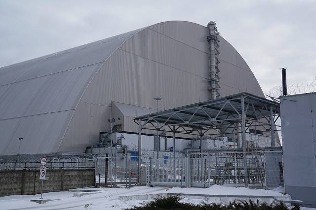 Vyřazená jaderná elektrárna v Černobylu, která je od 24. února pod kontrolou ruské armády.