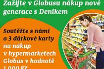 Zapojte se do soutěže  o 3 dárkové karty na nákup v hypermarketech Globus v hodně 1 000 Kč.