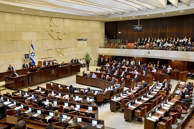 Miloš Zeman při projevu v izraelském parlamentu - Knesetu.