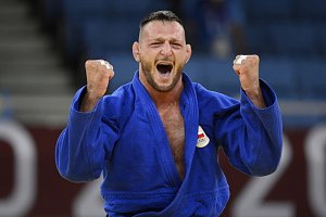 Judo, nad 100 kg muži, finále. Lukáš Krpálek z ČR, který porazil Gurama Tušišviliho z Gruzie.