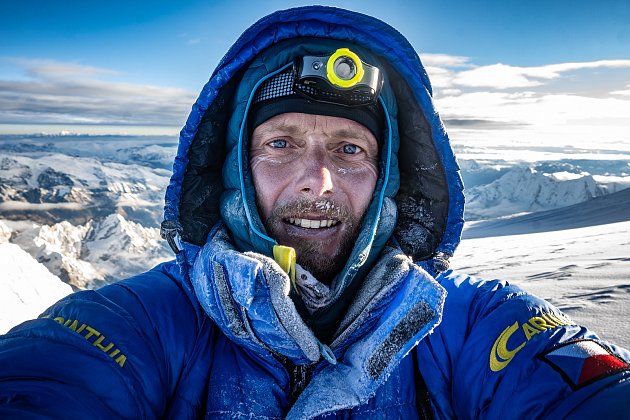 Nepál - Expedice Manáslu 8163 m, rok 2021 - Tento rok stoupal Honza Tráva Trávníček na vrchol sám - takže selfie ve výšce cca 8000 m Foto: