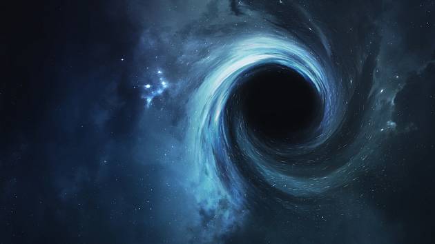 Vizualizace černé díry.