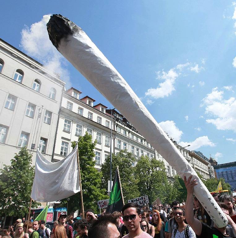 Pochod nejméně pěti tisícovek lidí na podporu legalizace konopí vyšel v sobotu 7.května po poledni z Karlova náměstí.