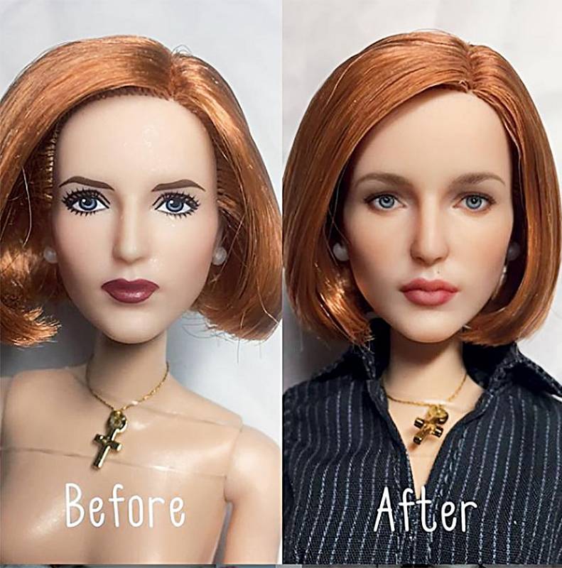 Olga ráda mění panenkám make-up v realističtější.