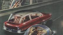 1955 – Rušná silnice s moderními auty.