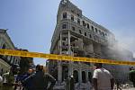 Pětihvězdičkový hotel Saratoga v Havaně na Kubě poté, co v něm došlo 6. května 2022 k výbuchu