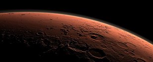 Nerovnoměrná protonová polární záře na Marsu vzniká, když turbulentní podmínky kolem planety umožňují nabitým vodíkovým částicím ze Slunce proudit do atmosféry. Ilustrační foto