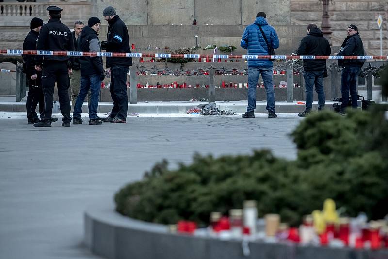 Muž se pokusil 18. ledna na pražském Václavském náměstí upálit.