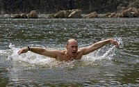 Vladimír Putin při svém výletu na Sibiř