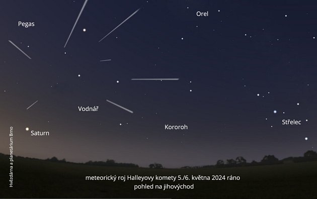 哈雷彗星流星雨 2024 年 5 月 5 日至 6 日。