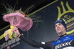 Zdeněk Štybar se raduje z triumfu ve druhé etapě závodu Tirreno-Adriatico. 