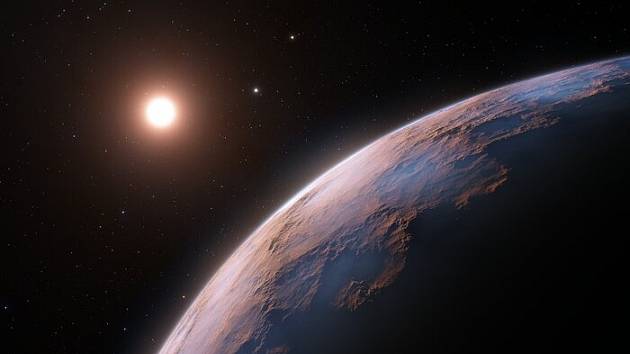 Umělecká představa nově objevené exoplanety Proxima d.