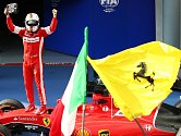 Velká cena Malajsie: Radost z výhry v podání Sebastiana Vettela
